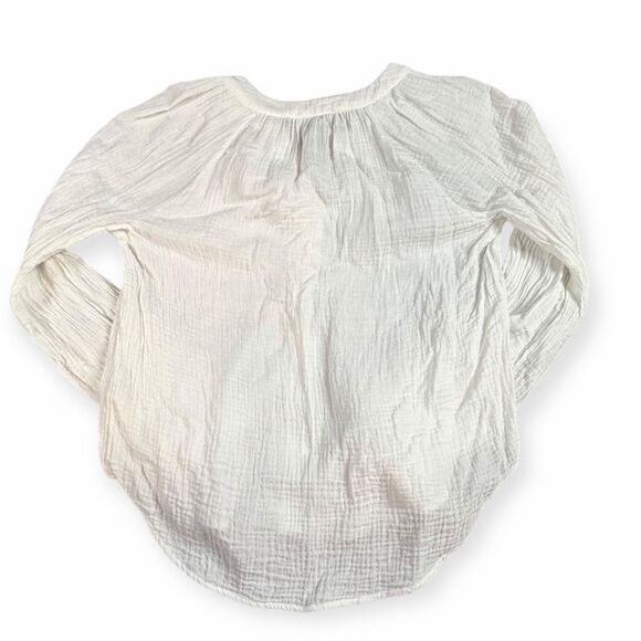 EVEREVE Women’s White Long Sleeve Bailey Gauze Button Front Shirt Size Small - Picture 4 of 6